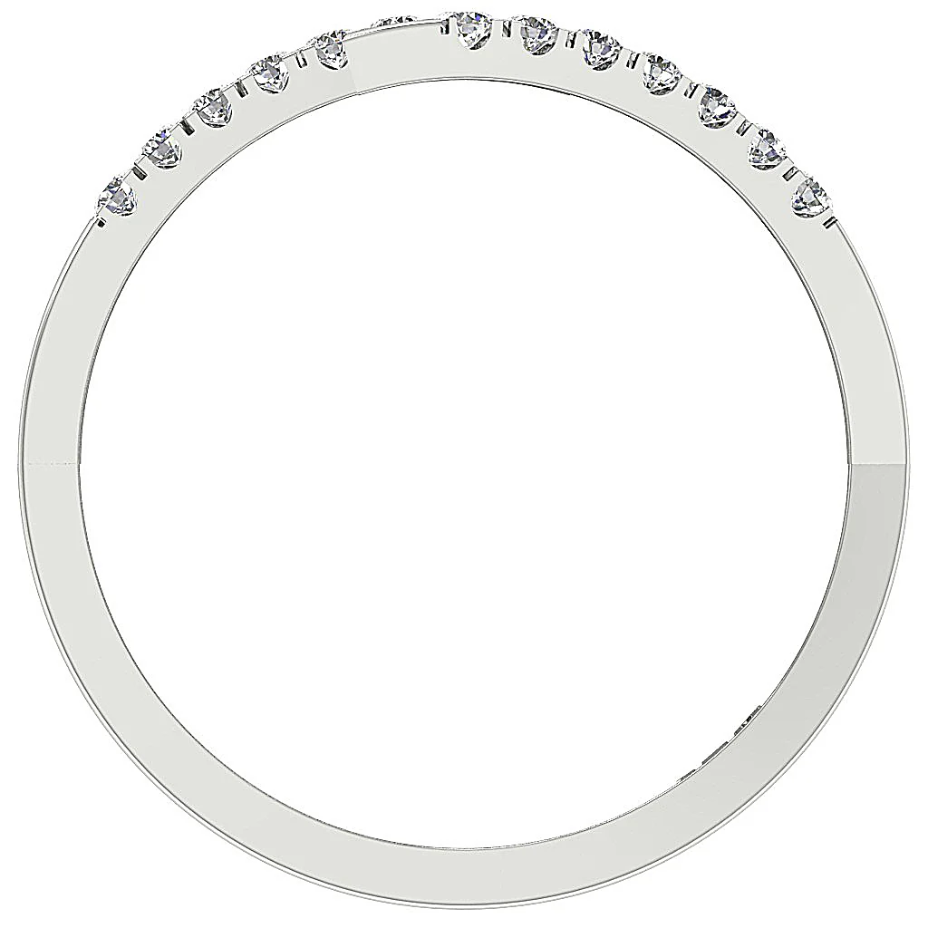 The Emily Anniversary Wedding Ring Genuine Diamond 14K White Gold Pave Set - Image 6