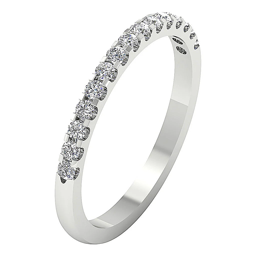 The Violet Anniversary Wedding Ring Prong Set 14K White Yellow Rose Gold - Image 2