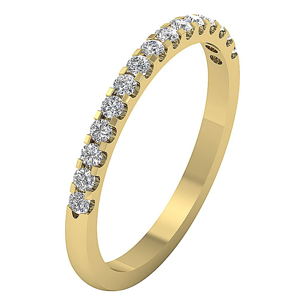The Violet Anniversary Wedding Ring Prong Set 14K White Yellow Rose Gold - Image 3