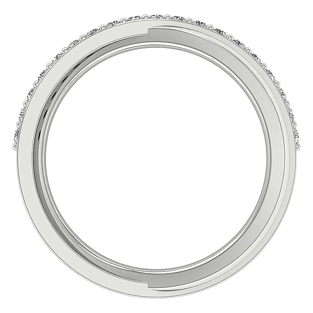 The Serenity Criss Cross Wedding Ring Round Cut Diamond Prong Set 14K White Yellow Rose Gold 8.25MM - Image 5