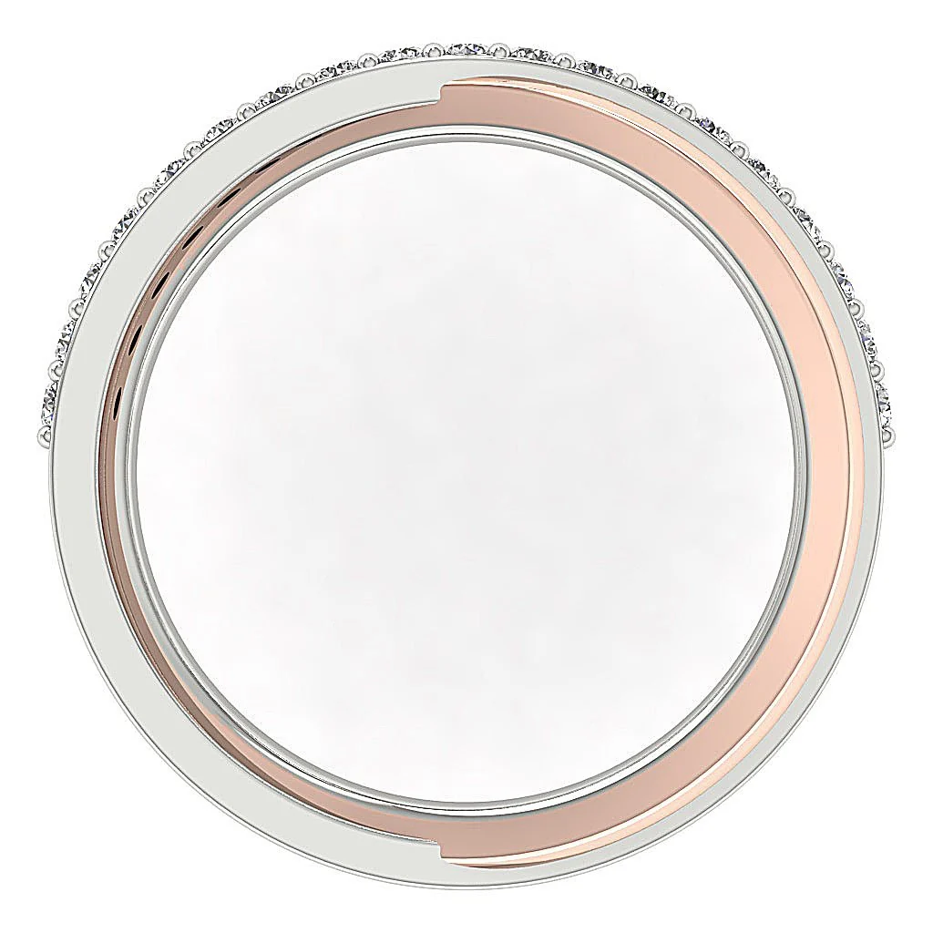 The Serenity Criss Cross Wedding Ring Round Cut Diamond Prong Set 14K White Yellow Rose Gold 8.25MM - Image 9