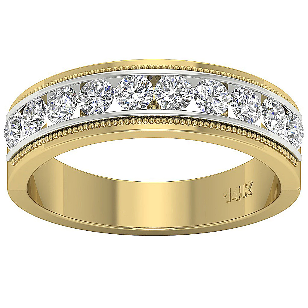 The Charlotte Wedding Ring Genuine Diamond 14K White Gold Channel Set