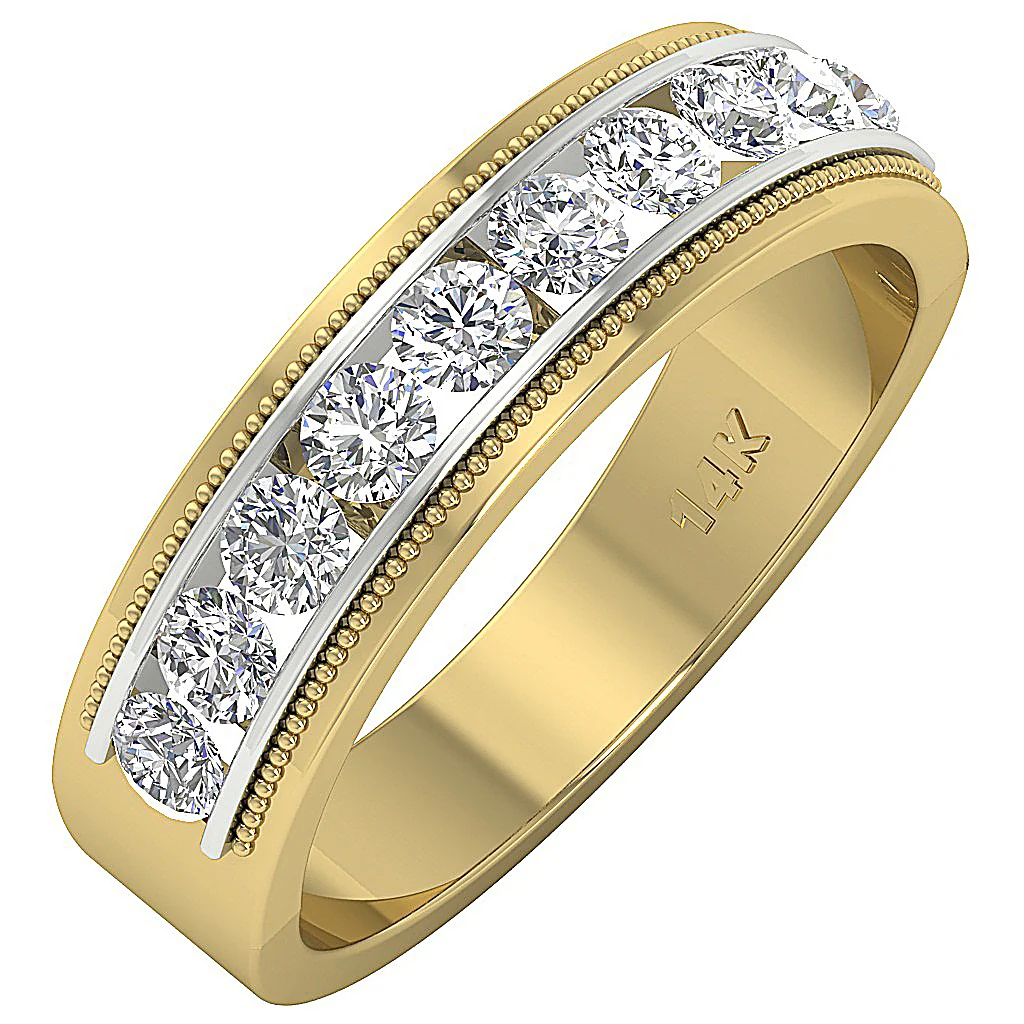The Charlotte Wedding Ring Genuine Diamond 14K White Gold Channel Set - Image 2