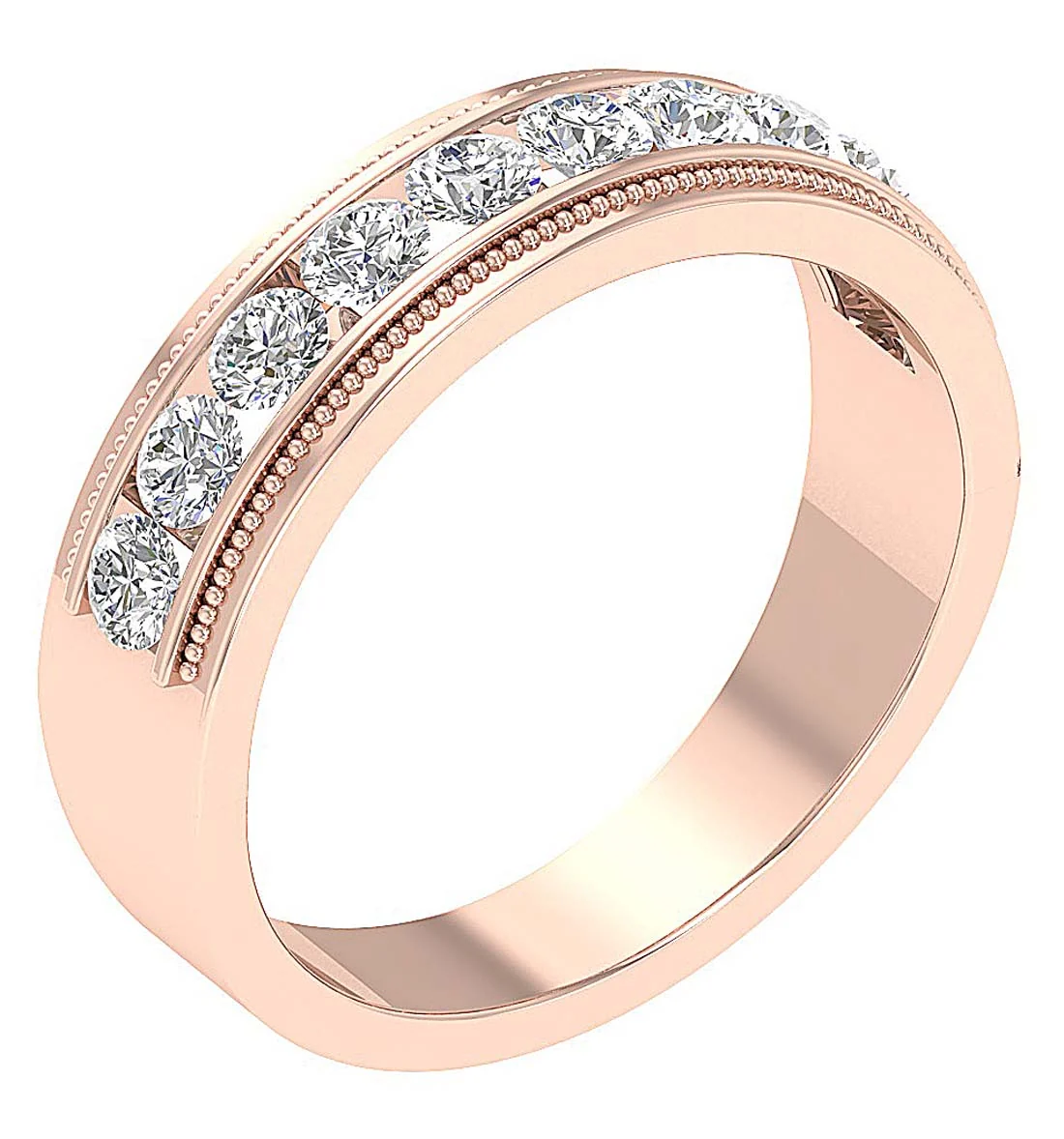 The Charlotte Wedding Ring Genuine Diamond 14K White Gold Channel Set - Image 3