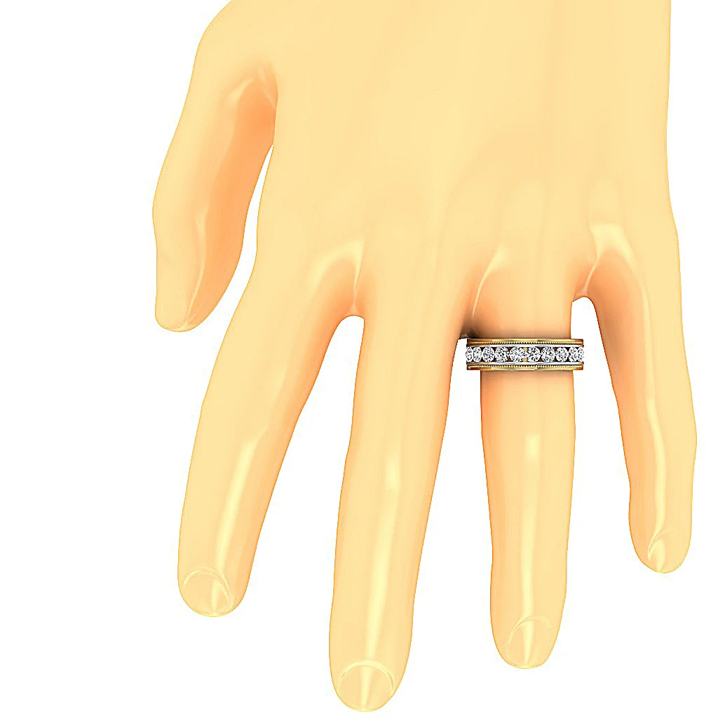 The Charlotte Wedding Ring Genuine Diamond 14K White Gold Channel Set - Image 6